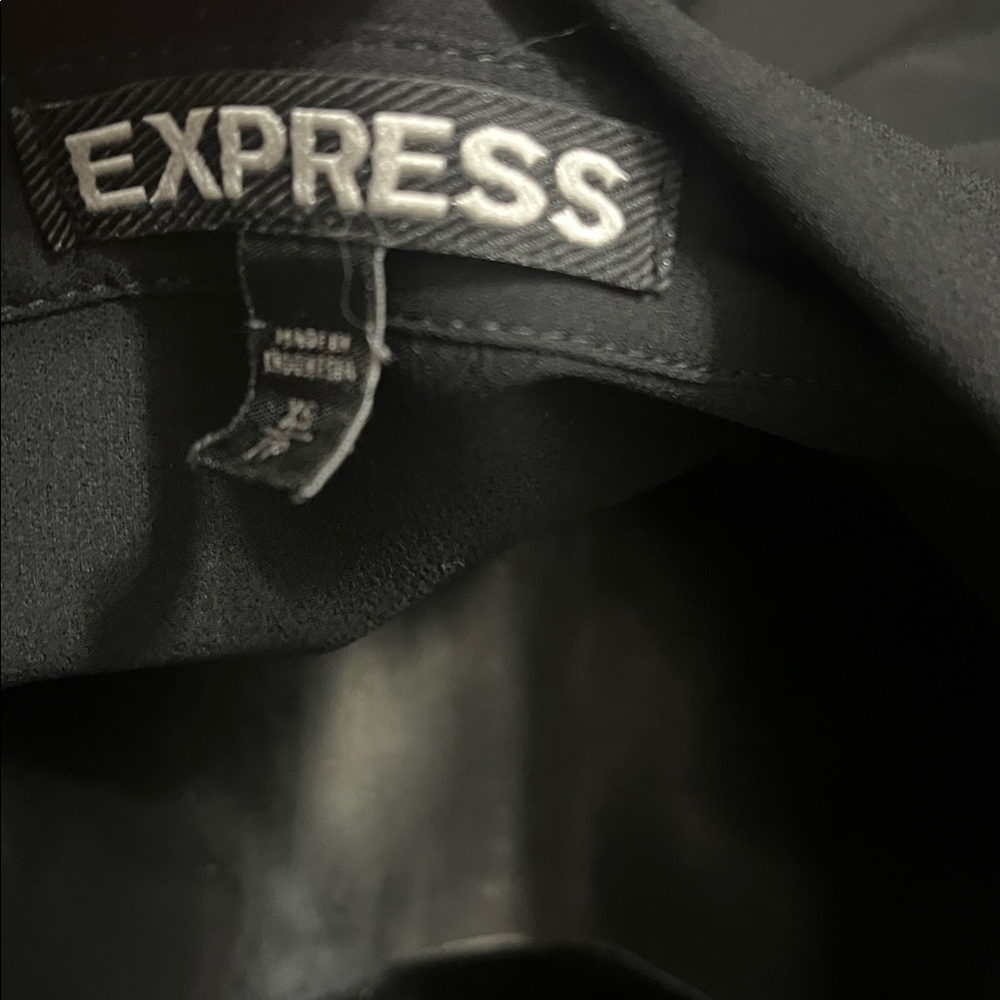 Express Black Cold Shoulder Button-Front Blouse W… - image 5